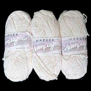 JAEGER Champagne Pink wth Sparkle DK Yarn 50g SHADE 944: Lot Of 3